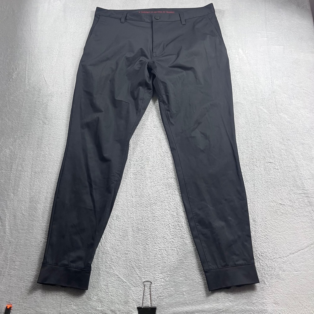 Rhone Commuter City Pants Mens 34 Black Performance Stretch Tapered Trousers